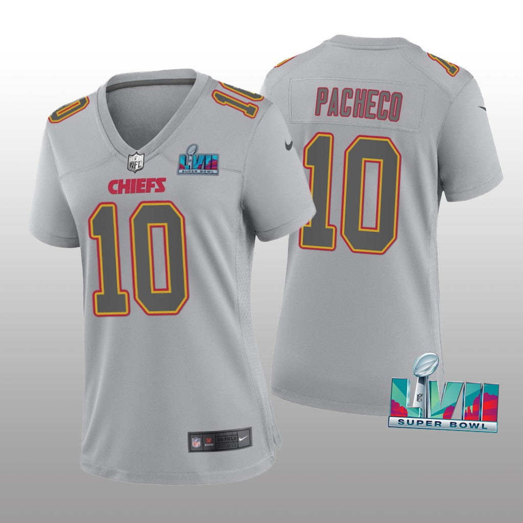 Kansas City Chiefs Isaih Pacheco Gray Atmosphere Jersey Super Bowl LVII Women's