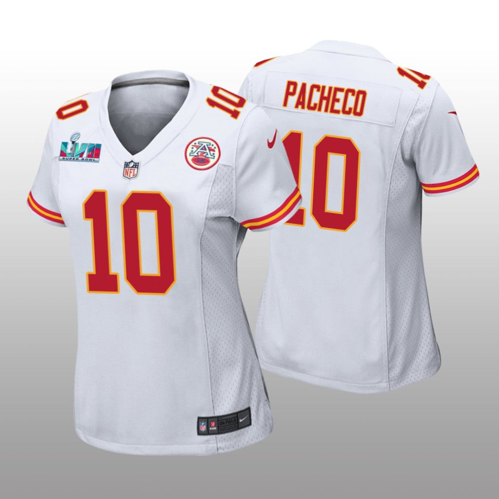 Kansas City Chiefs Isaih Pacheco White Game Jersey Super Bowl LVII Women's