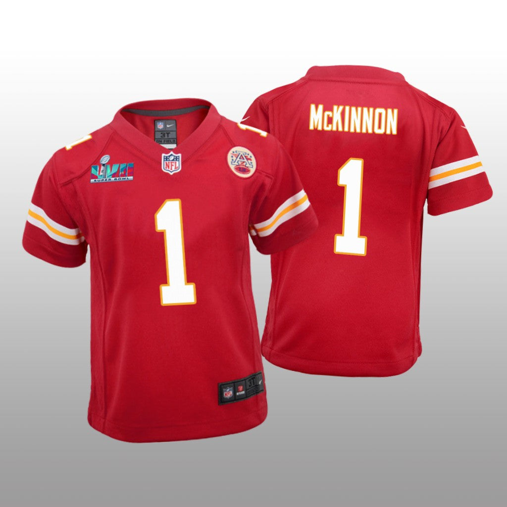 Kansas City Chiefs Jerick McKinnon Red Game Jersey Super Bowl LVII Youth