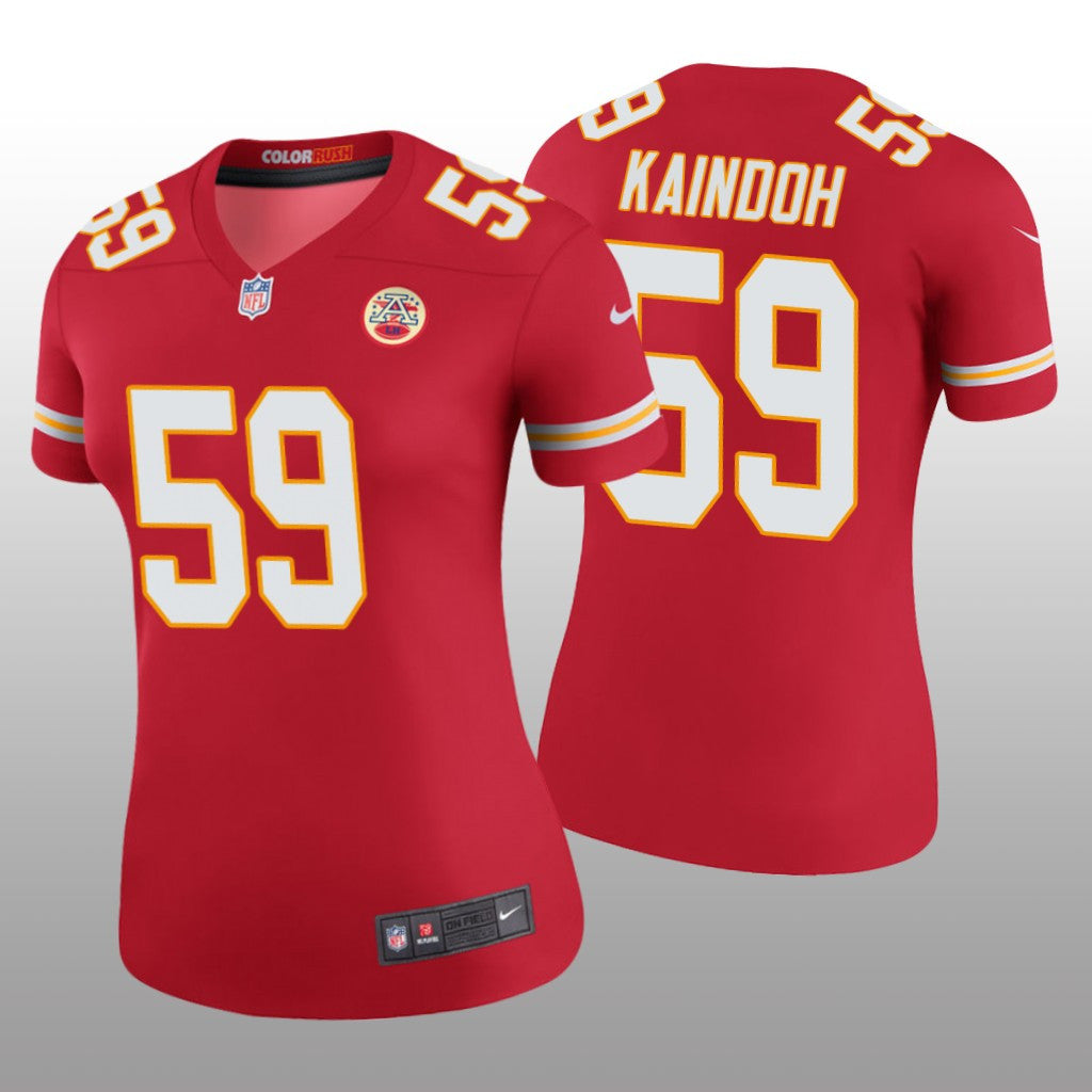 Kansas City Chiefs Joshua Kaindoh Red Jersey Color Rush Legend Women's