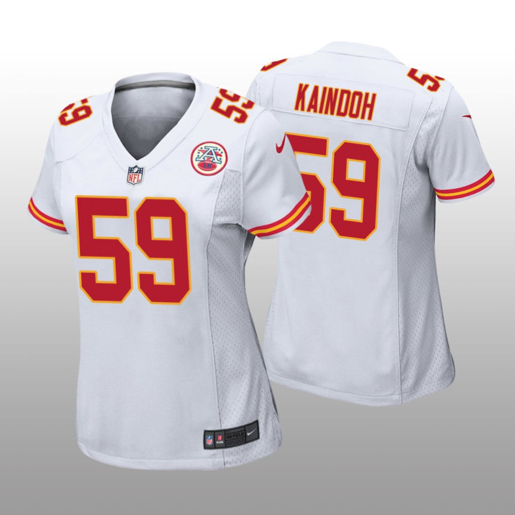 Kansas City Chiefs Joshua Kaindoh White Jersey Game Women's