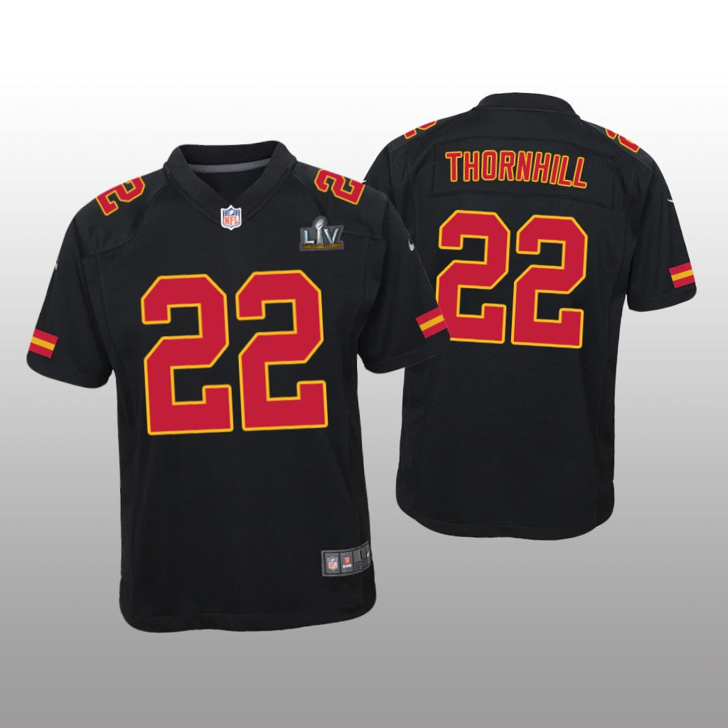 Kansas City Chiefs Juan Thornhill Black Game Fashion Jersey Super Bowl LV Youth