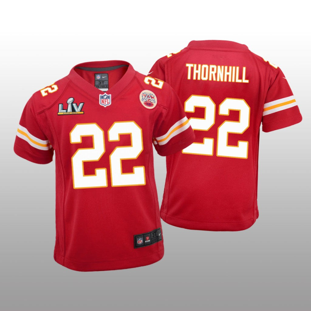 Kansas City Chiefs Juan Thornhill Red Game Jersey Super Bowl LV Youth