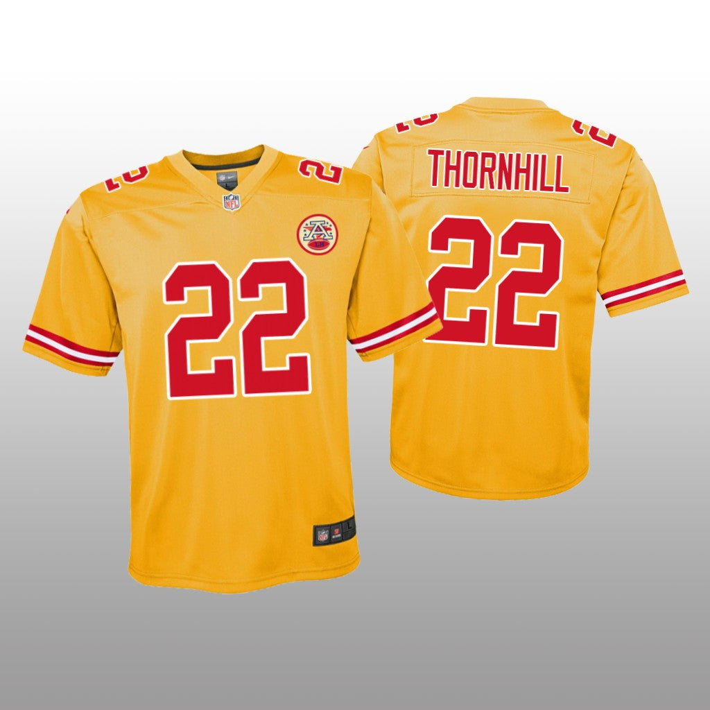 Kansas City Chiefs Juan Thornhill Yellow Jersey Inverted Game Youth