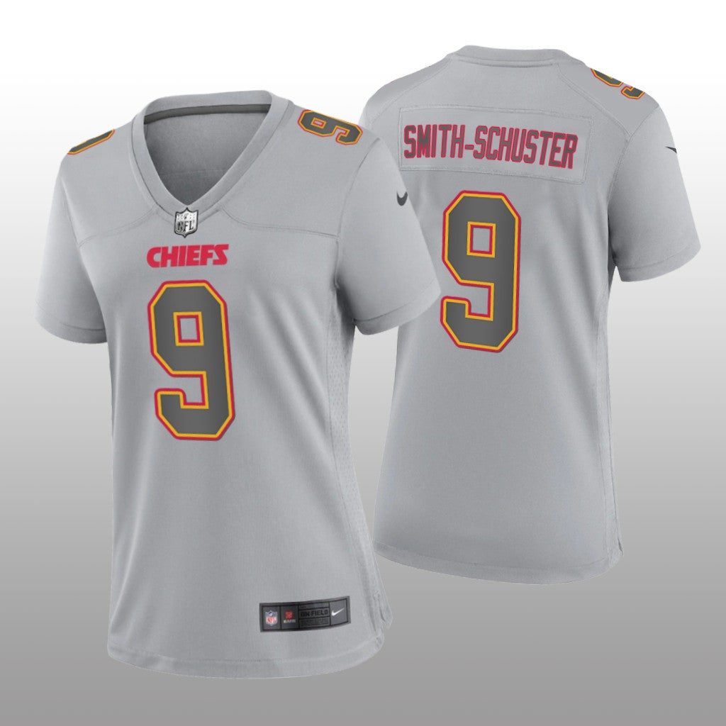 Kansas City Chiefs JuJu Smith-Schuster Gray Jersey Atmosphere Fashion Game Women's