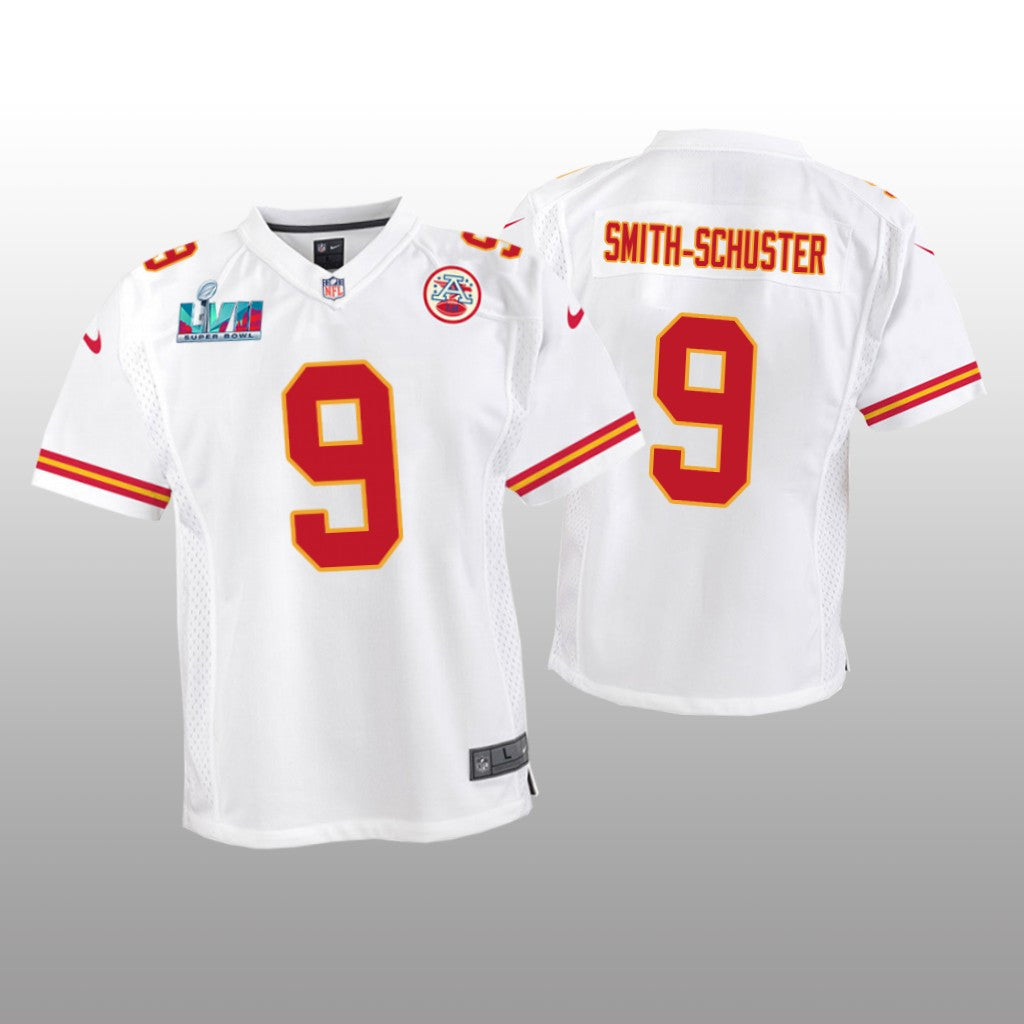 Kansas City Chiefs JuJu Smith-Schuster White Game Jersey Super Bowl LVII Youth