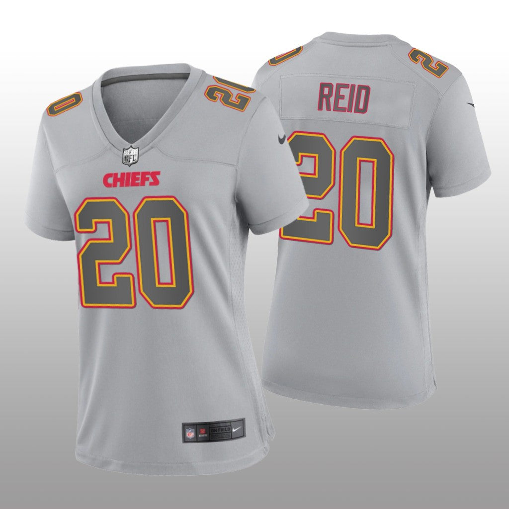 Kansas City Chiefs Justin Reid Gray Jersey Atmosphere Fashion Game Women's