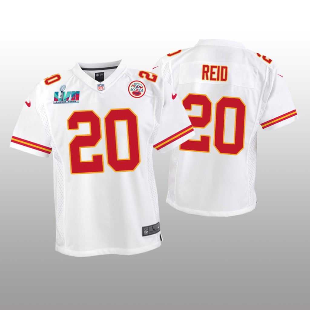 Kansas City Chiefs Justin Reid White Game Jersey Super Bowl LVII Youth