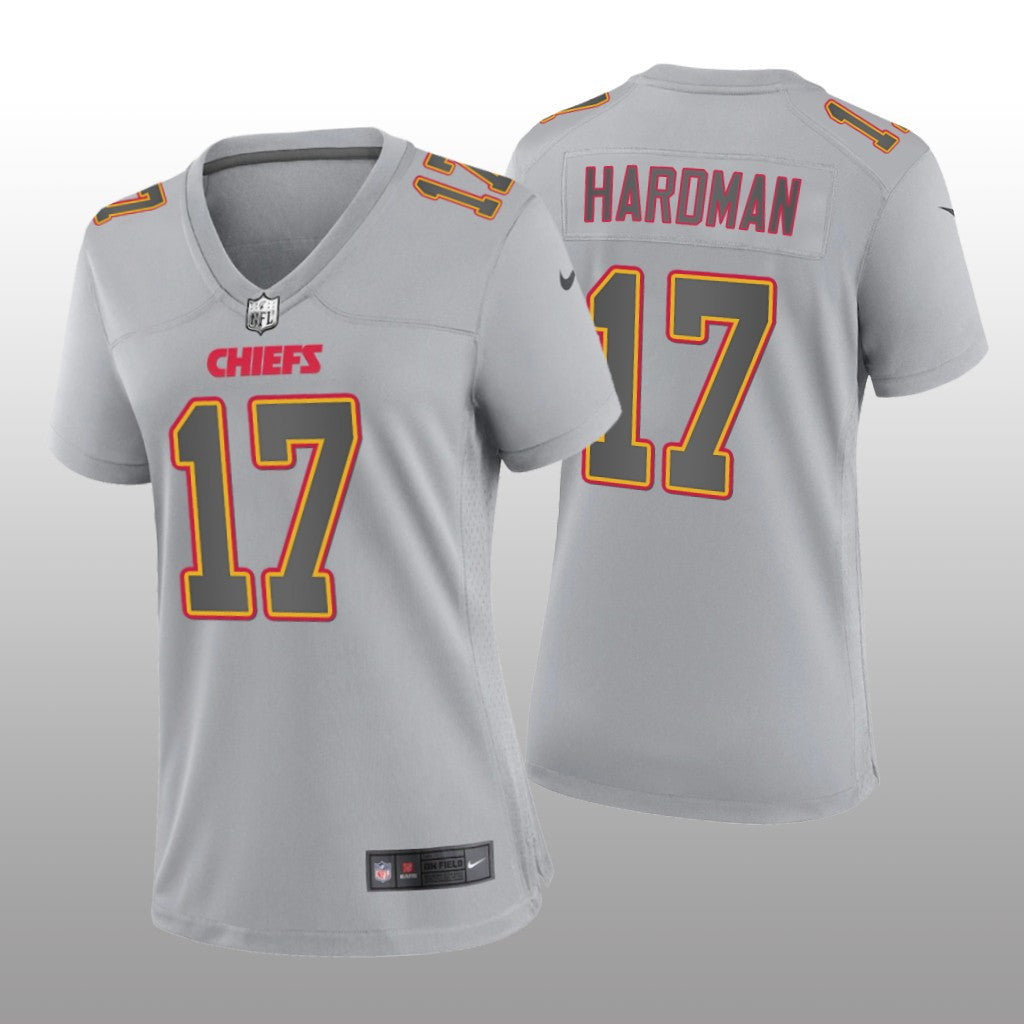 Kansas City Chiefs Mecole Hardman Gray Jersey Atmosphere Fashion Game Women's