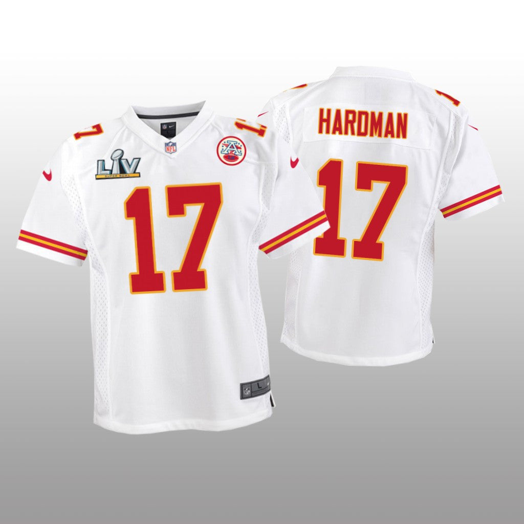 Kansas City Chiefs Mecole Hardman White Game Jersey Super Bowl LV Youth