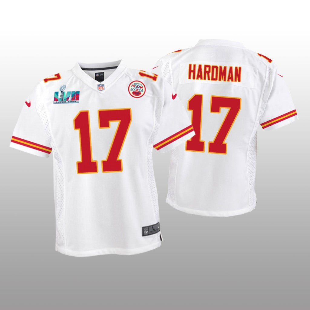 Kansas City Chiefs Mecole Hardman White Game Jersey Super Bowl LVII Youth