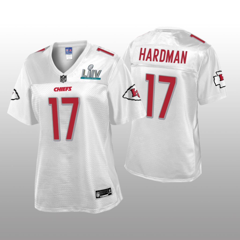 Kansas City Chiefs Mecole Hardman White Jersey Super Bowl LIV Champions Women's