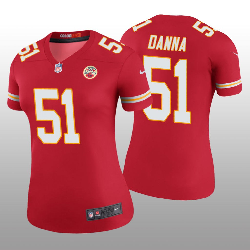 Kansas City Chiefs Michael Danna Red Jersey Color Rush Legend Women's