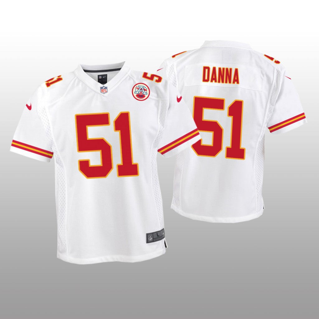 Kansas City Chiefs Michael Danna White Jersey Game Youth