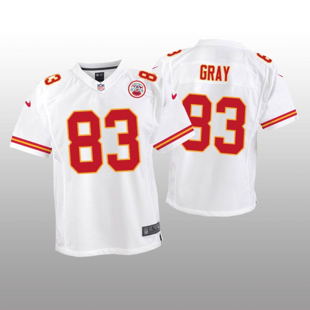 Kansas City Chiefs Noah Gray White Jersey Game Youth