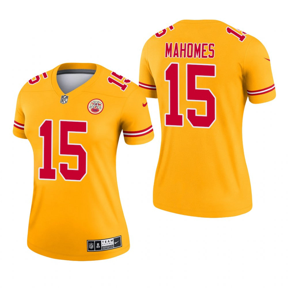 Kansas City Chiefs Patrick Mahomes Gold Jersey Inverted Legend Women's