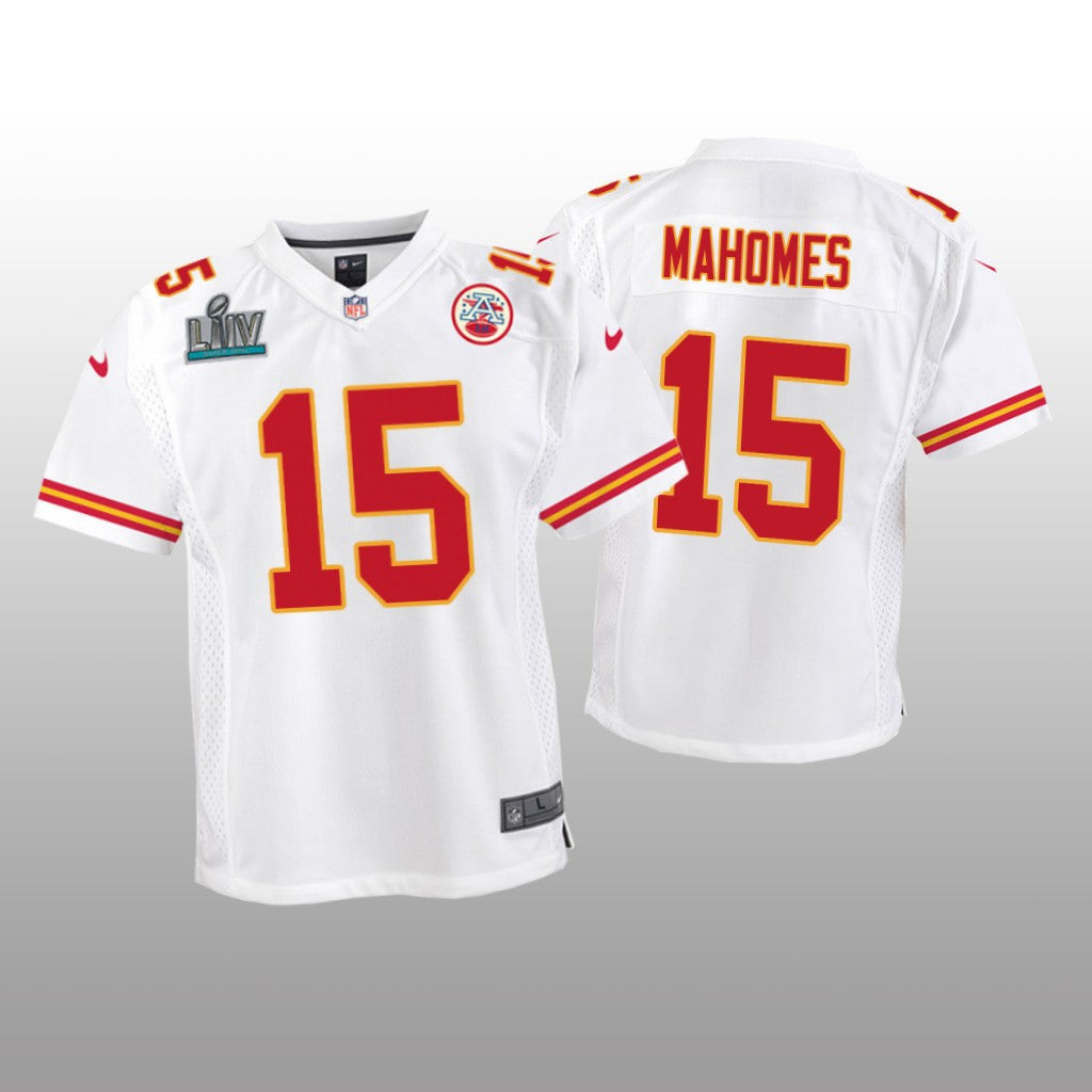 Kansas City Chiefs Patrick Mahomes White Game Jersey Super Bowl LIV Youth
