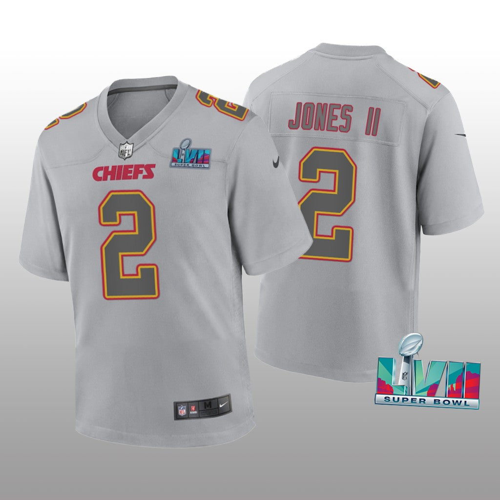 Kansas City Chiefs Ronald Jones II Gray Atmosphere Jersey Super Bowl LVII Youth