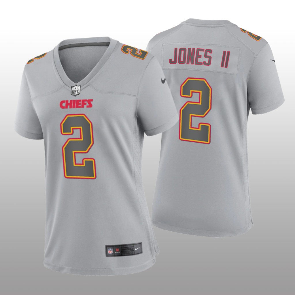 Kansas City Chiefs Ronald Jones II Gray Jersey Atmosphere Fashion Game Women's