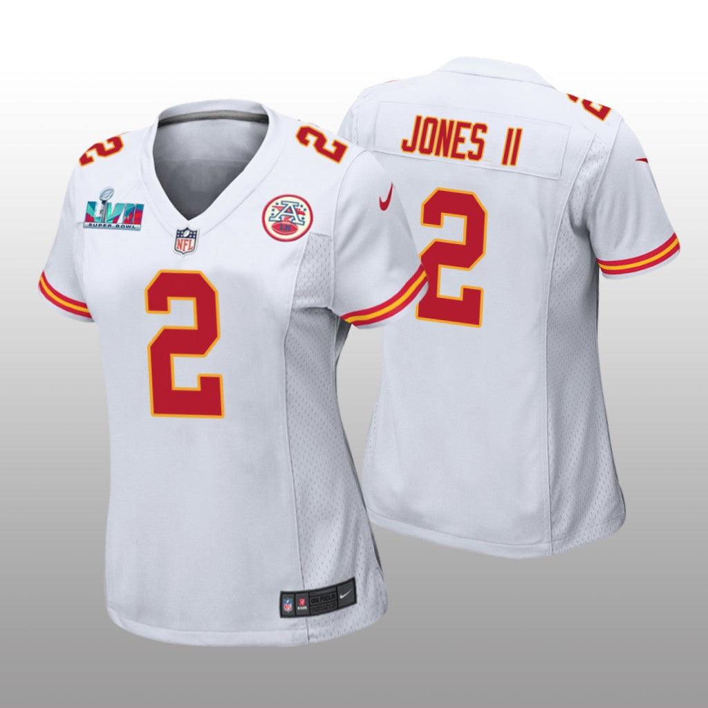 Kansas City Chiefs Ronald Jones II White Game Jersey Super Bowl LVII Women's