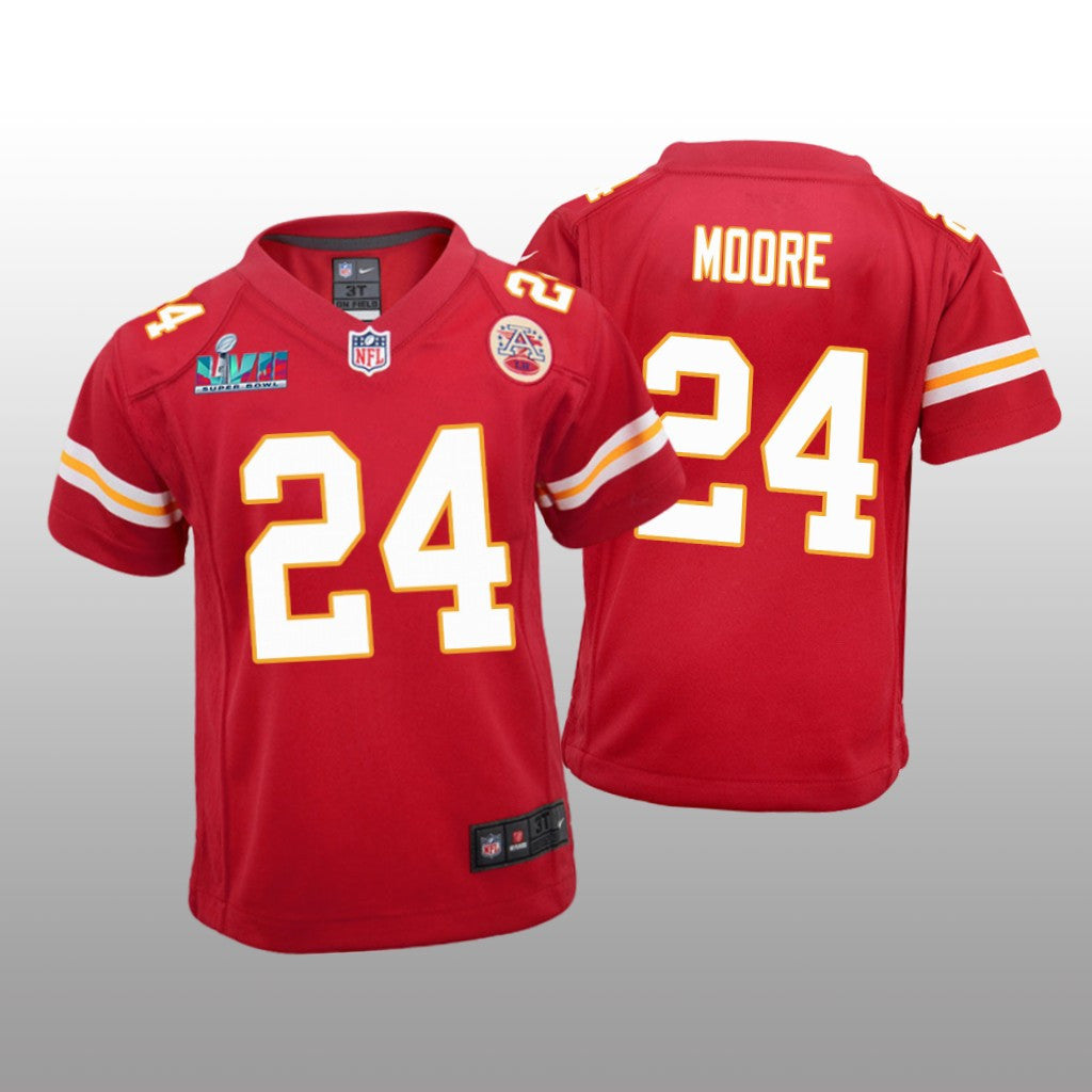 Kansas City Chiefs Skyy Moore Red Game Jersey Super Bowl LVII Youth