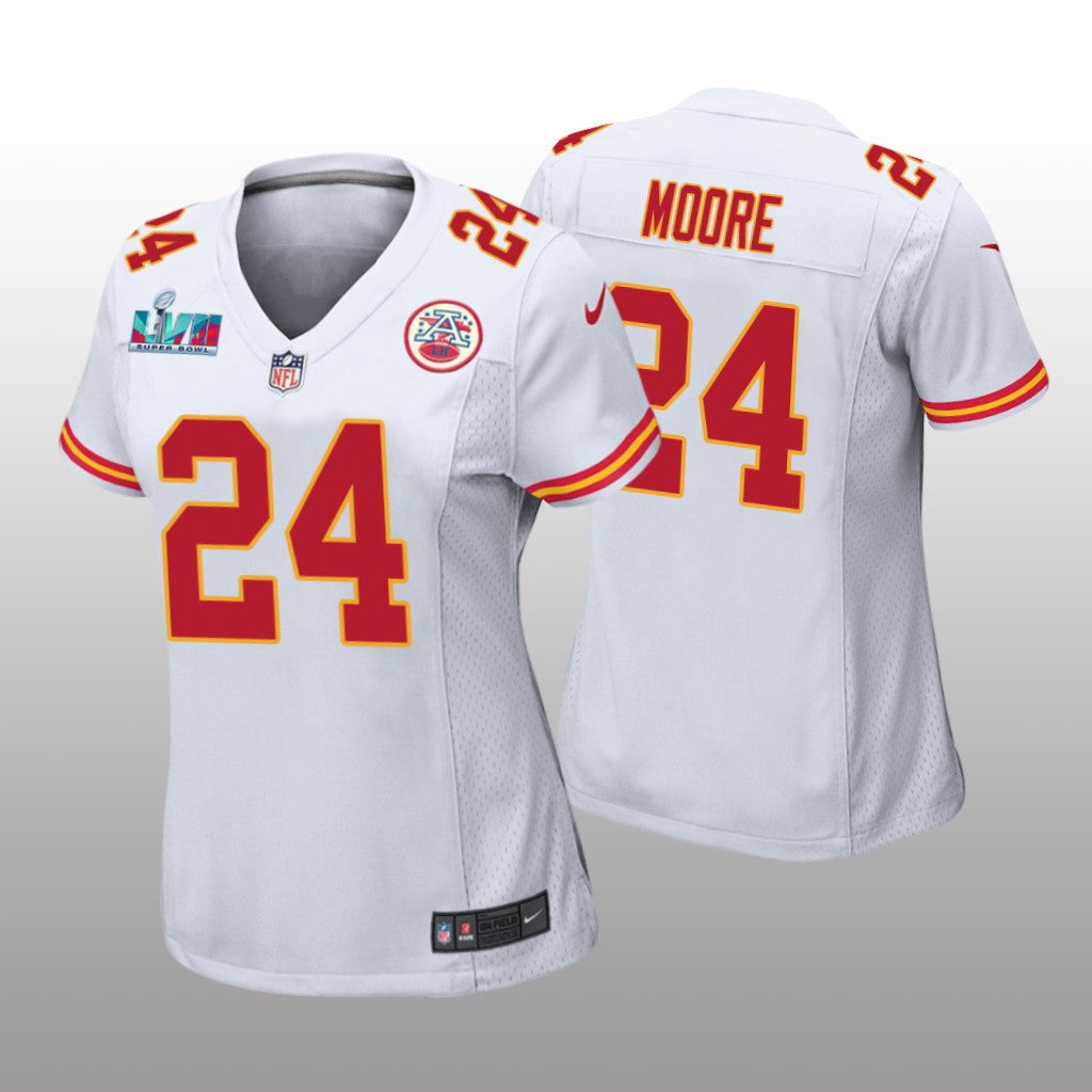 Kansas City Chiefs Skyy Moore White Game Jersey Super Bowl LVII Women's