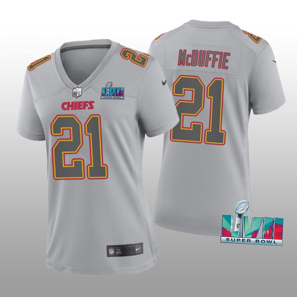 Kansas City Chiefs Trent McDuffie Gray Atmosphere Jersey Super Bowl LVII Women's