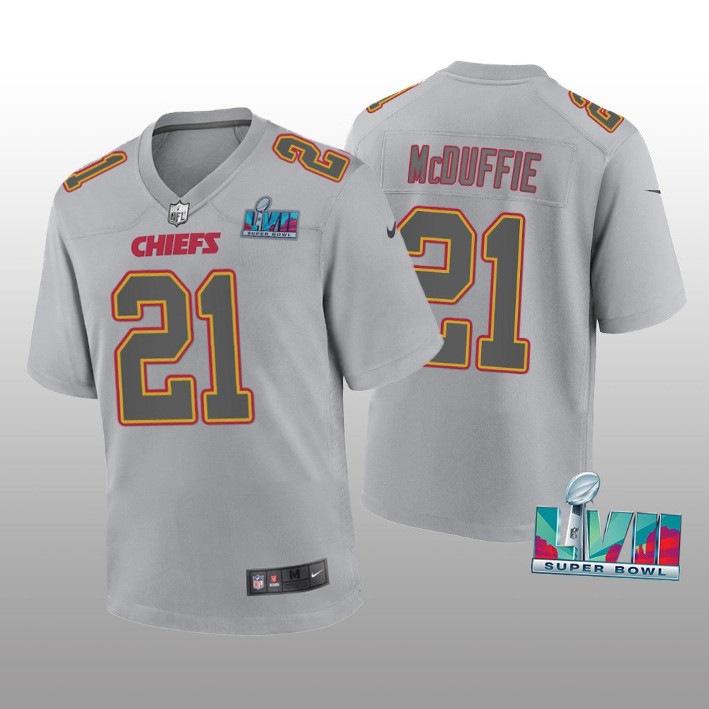 Kansas City Chiefs Trent McDuffie Gray Atmosphere Jersey Super Bowl LVII Youth