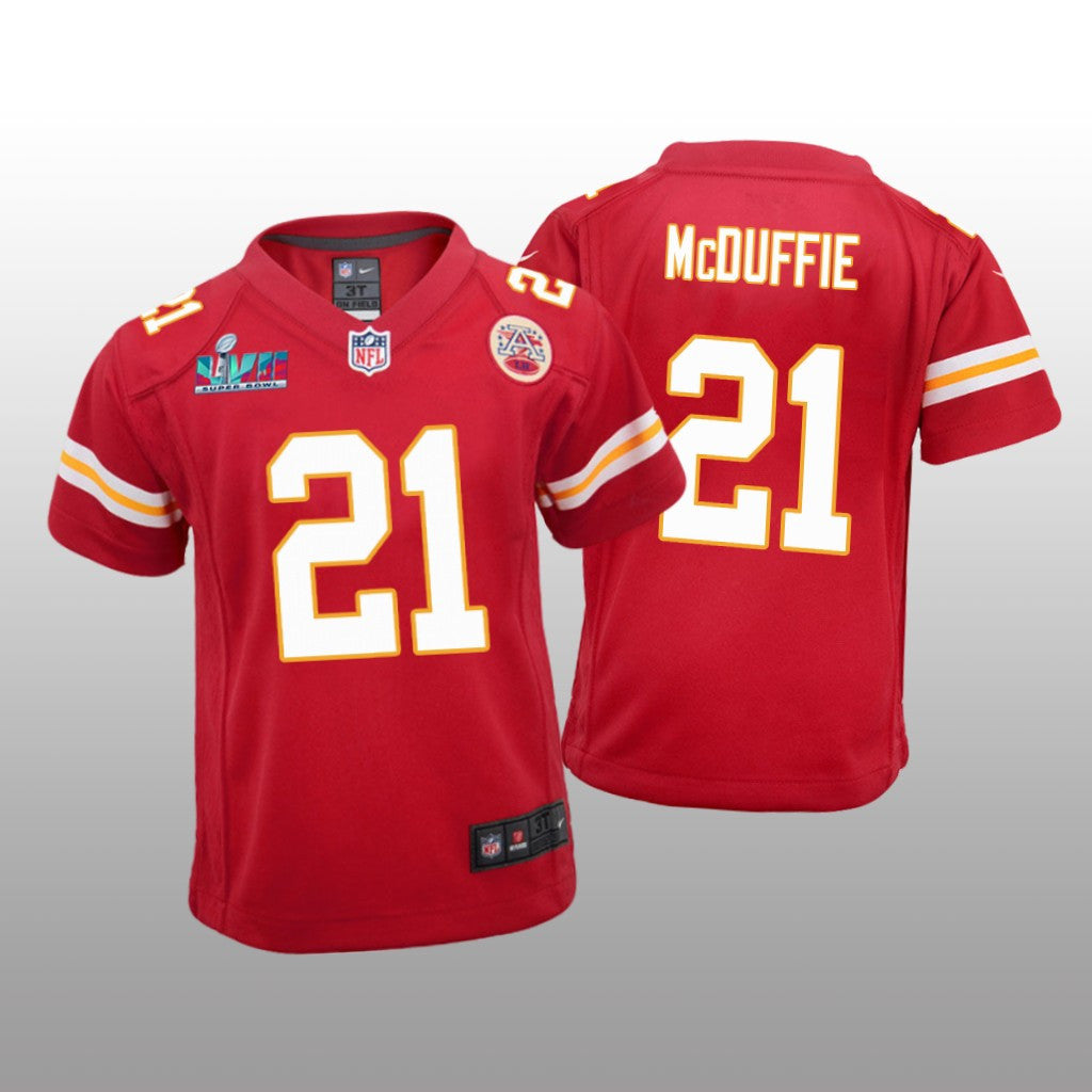 Kansas City Chiefs Trent McDuffie Red Game Jersey Super Bowl LVII Youth