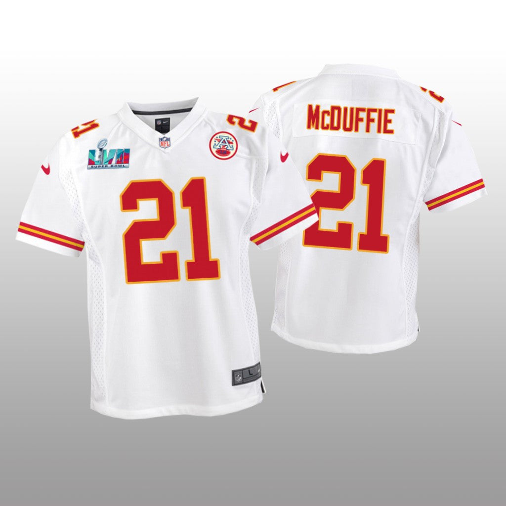 Kansas City Chiefs Trent McDuffie White Game Jersey Super Bowl LVII Youth