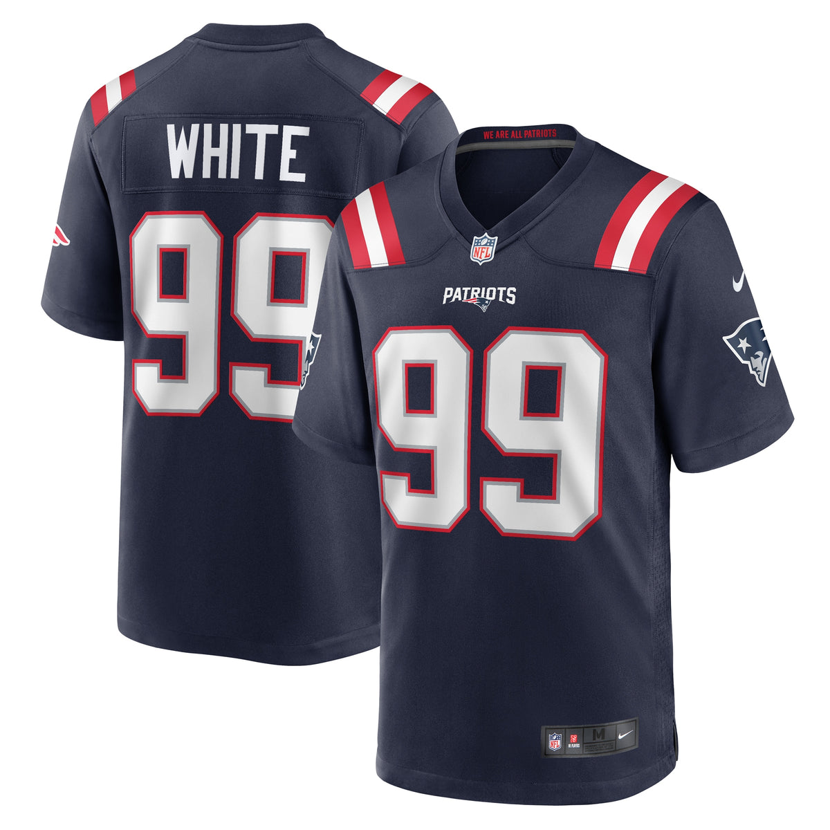 Keion White New England Patriots Nike Team Game Jersey Navy