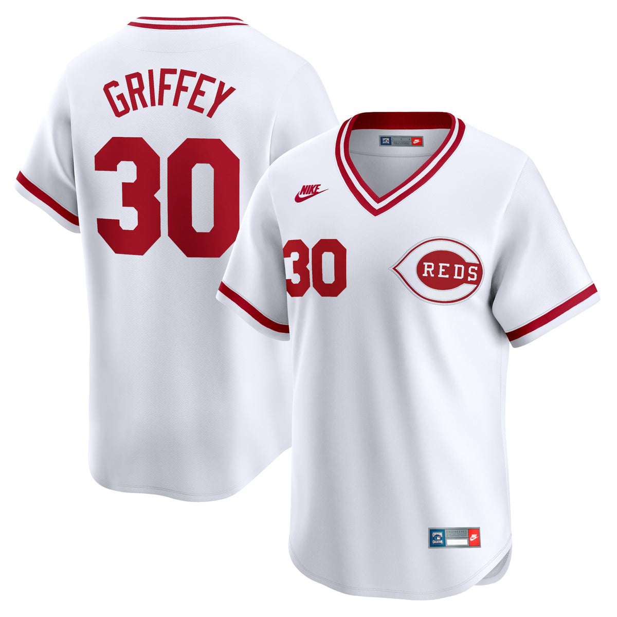 Ken Griffey Cincinnati Reds Nike Throwback Cooperstown Limited Jersey White