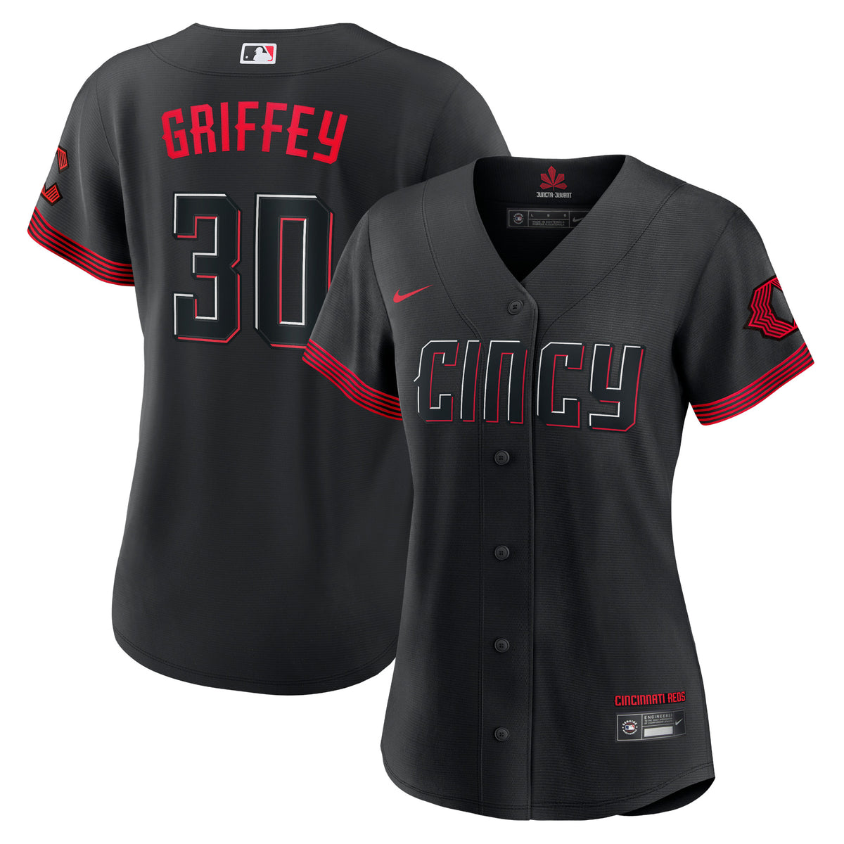 Ken Griffey Jr. Cincinnati Reds Nike Women's City Connect Replica Player Jersey Black
