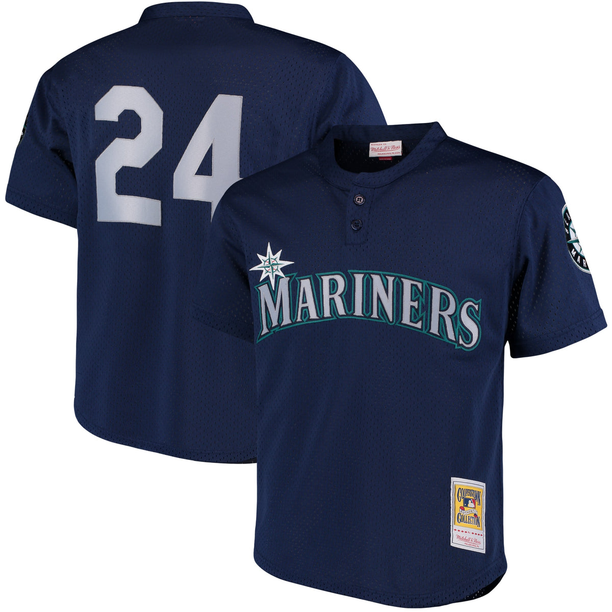 Ken Griffey Jr. Seattle Mariners Mitchell Ness Cooperstown Collection Mesh Batting Practice Jersey Navy