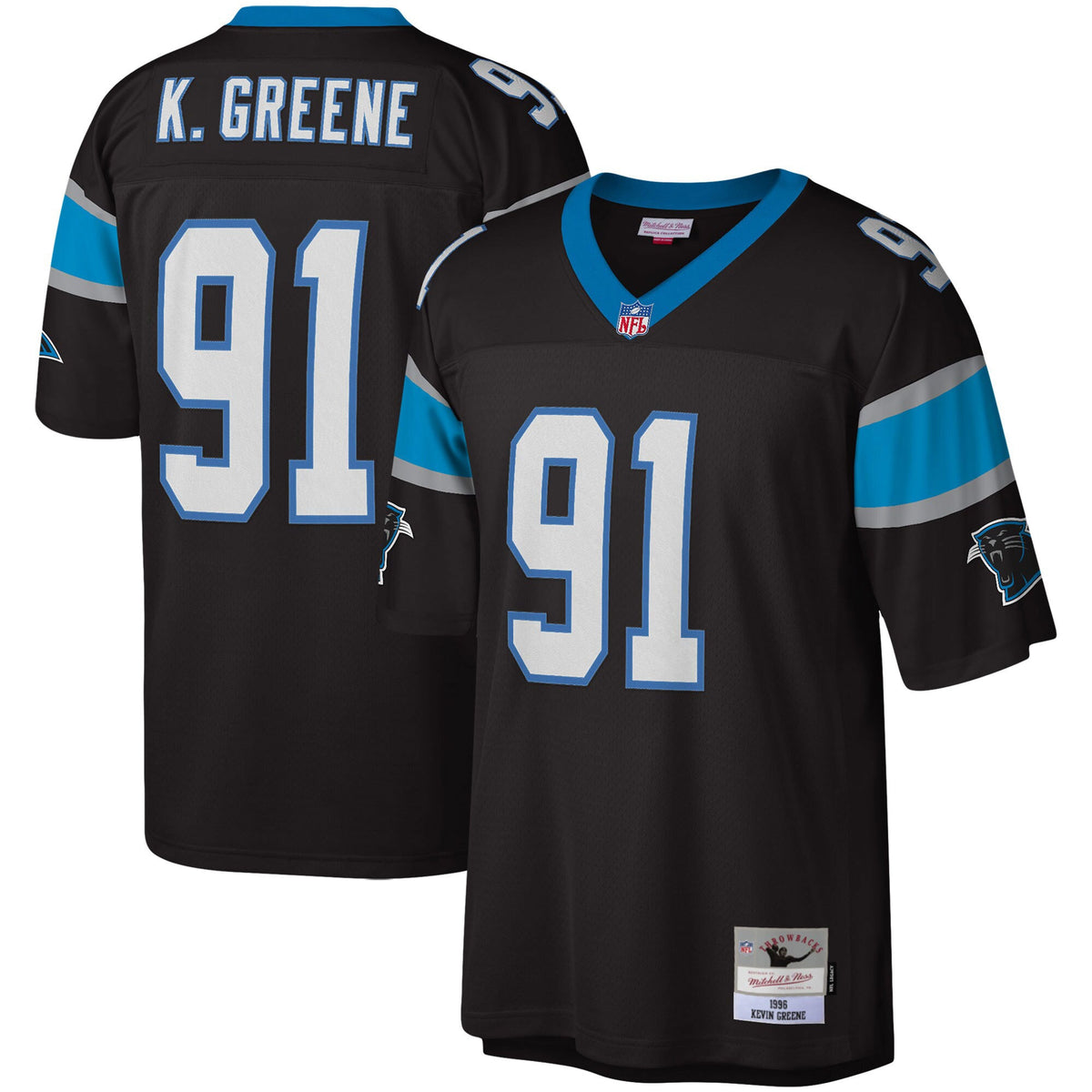 Kevin Greene Carolina Panthers Mitchell Ness Big Tall 1996 Retired Player Replica Jersey Black