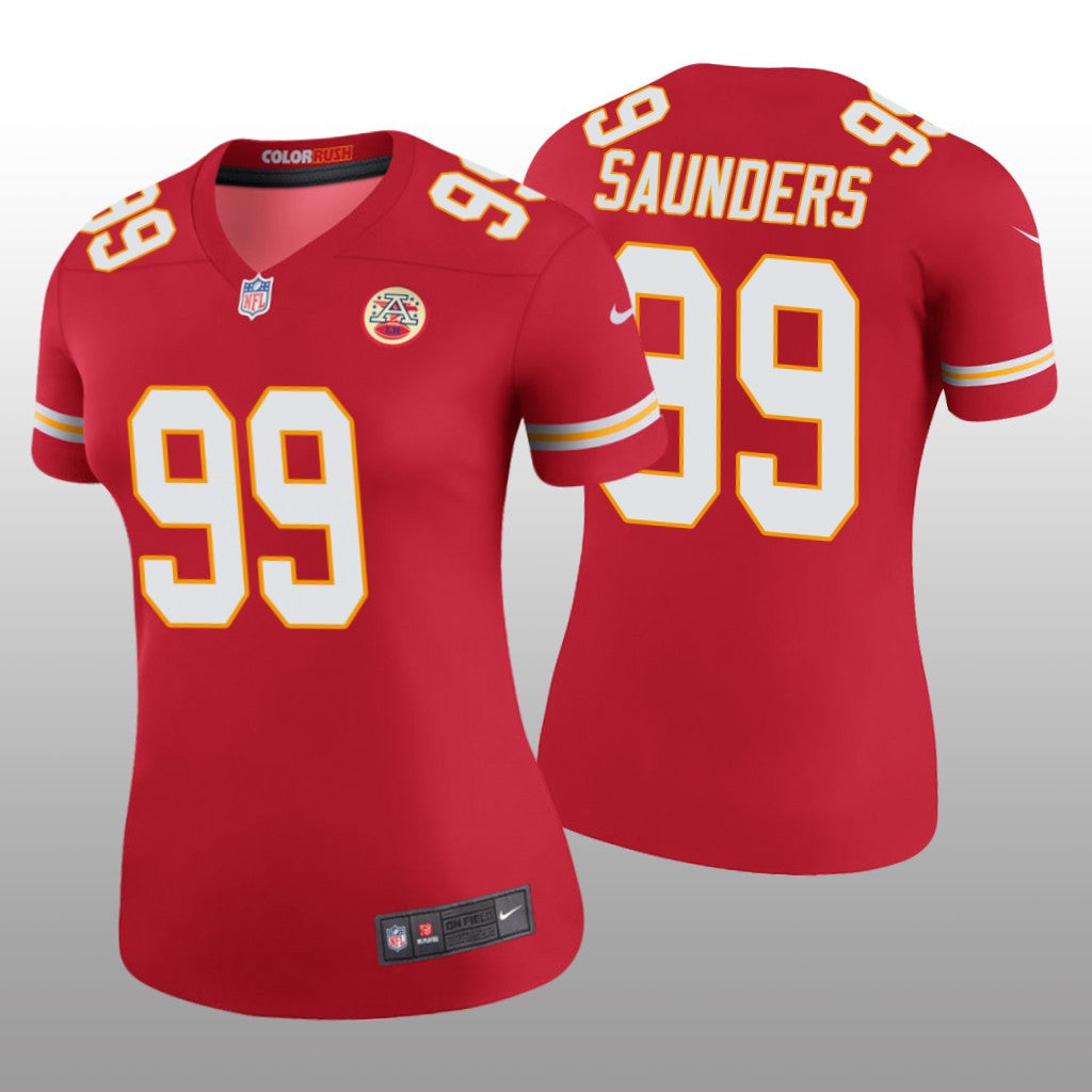 Khalen Saunders Kansas City Chiefs Red Draft Color Rush Legend Jersey