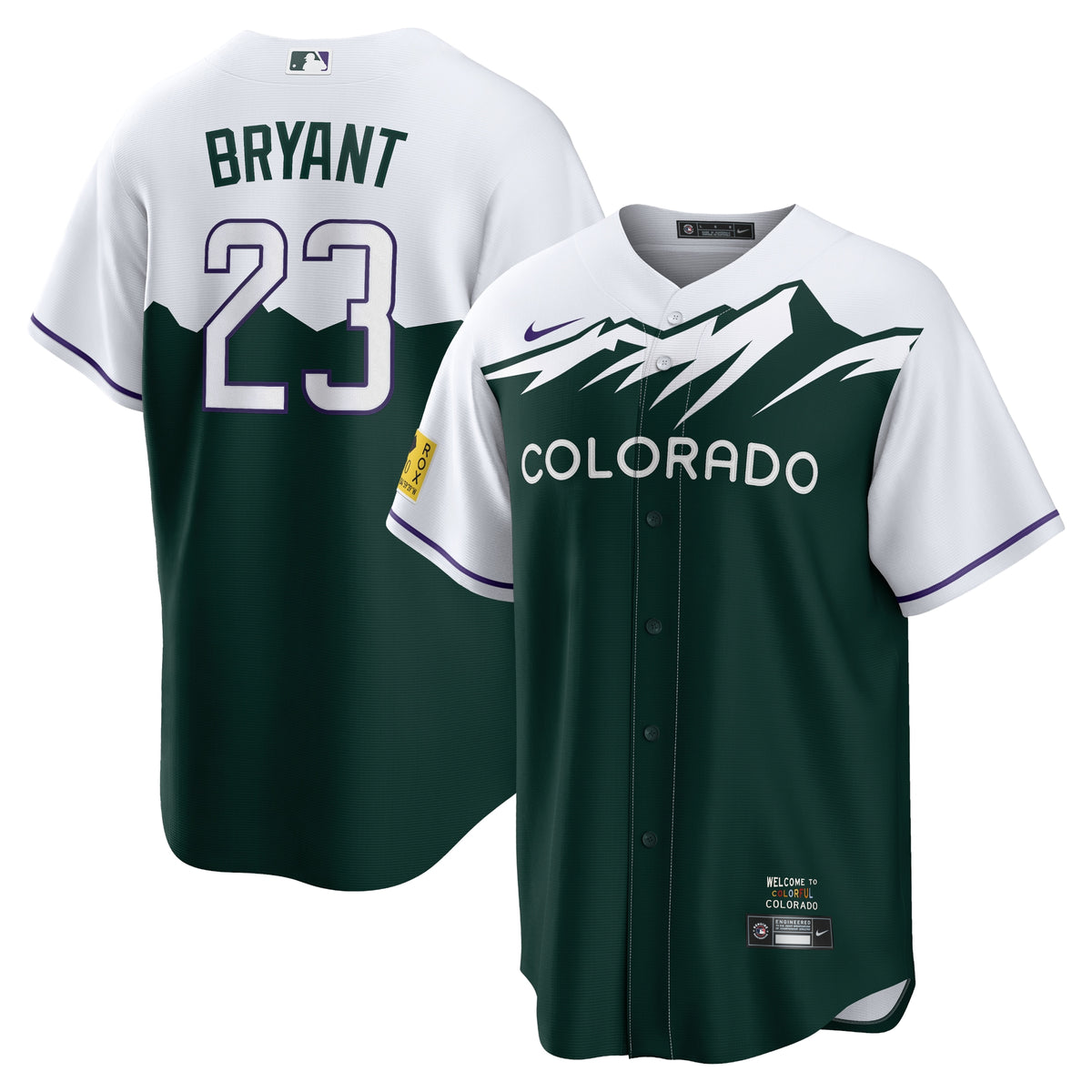 Kris Bryant Colorado Rockies Nike City Connect Replica Player Jersey White/Forest Green