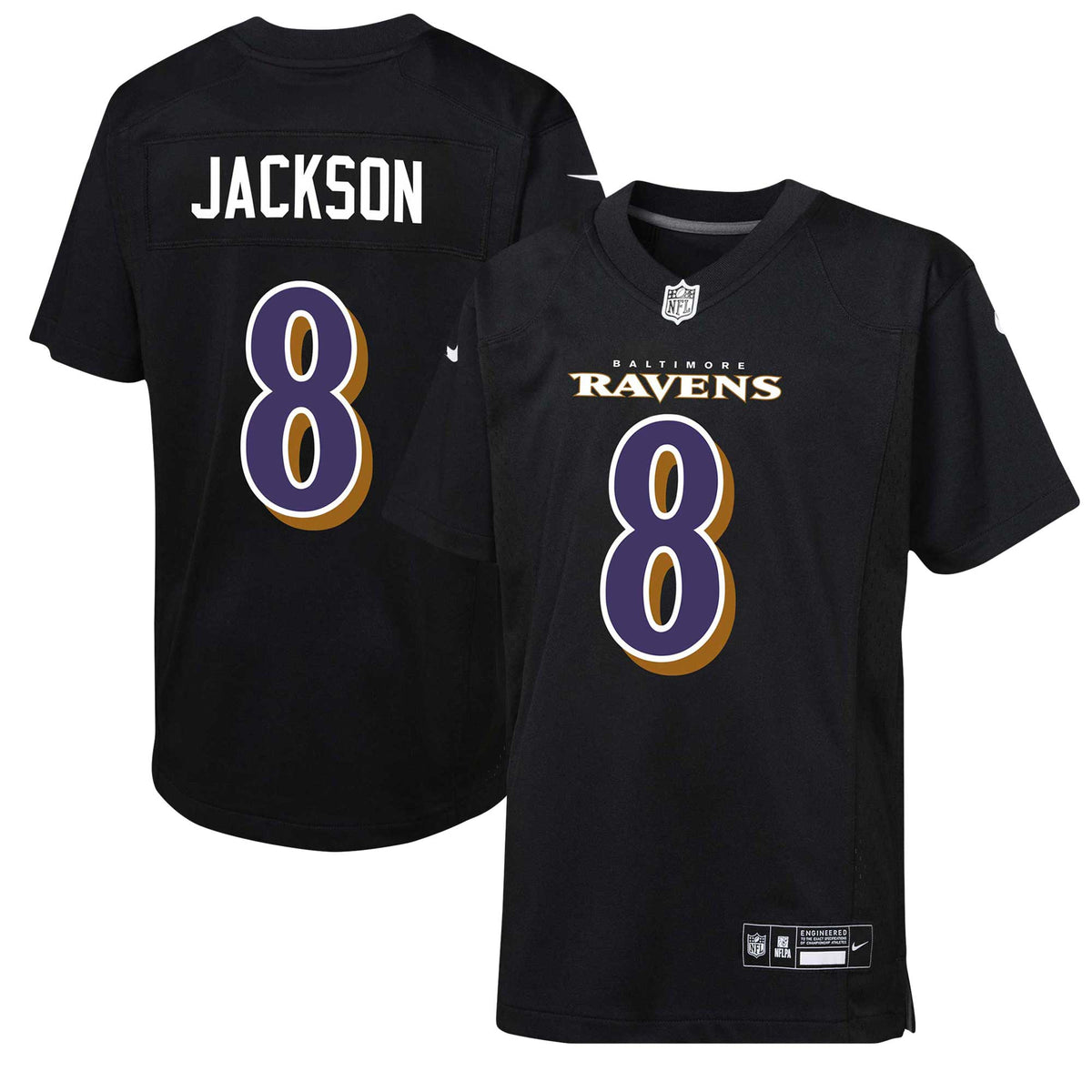 Lamar Jackson Baltimore Ravens Nike Youth Fashion Game Jersey Black