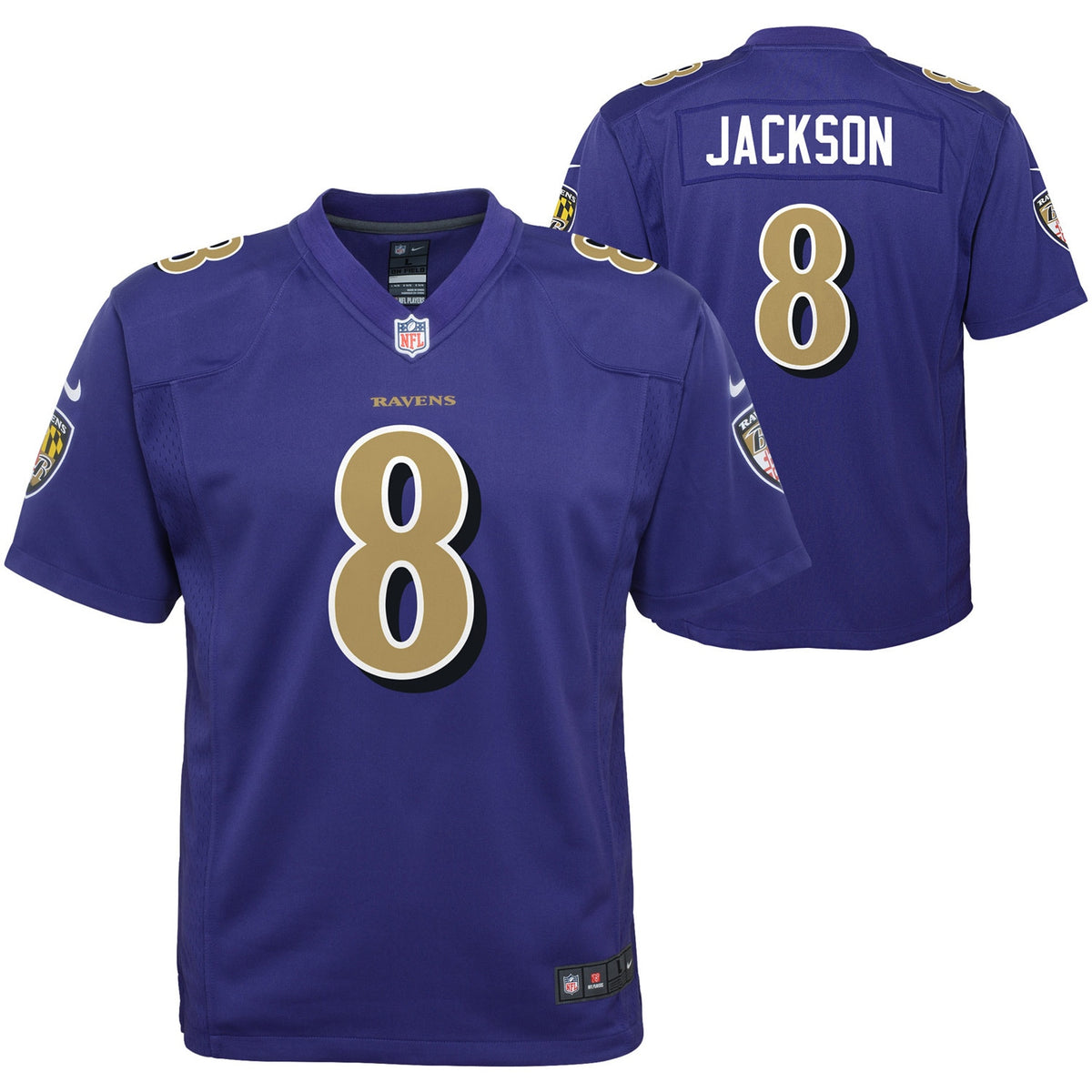 Lamar Jackson Baltimore Ravens Nike Youth Game Jersey Purple
