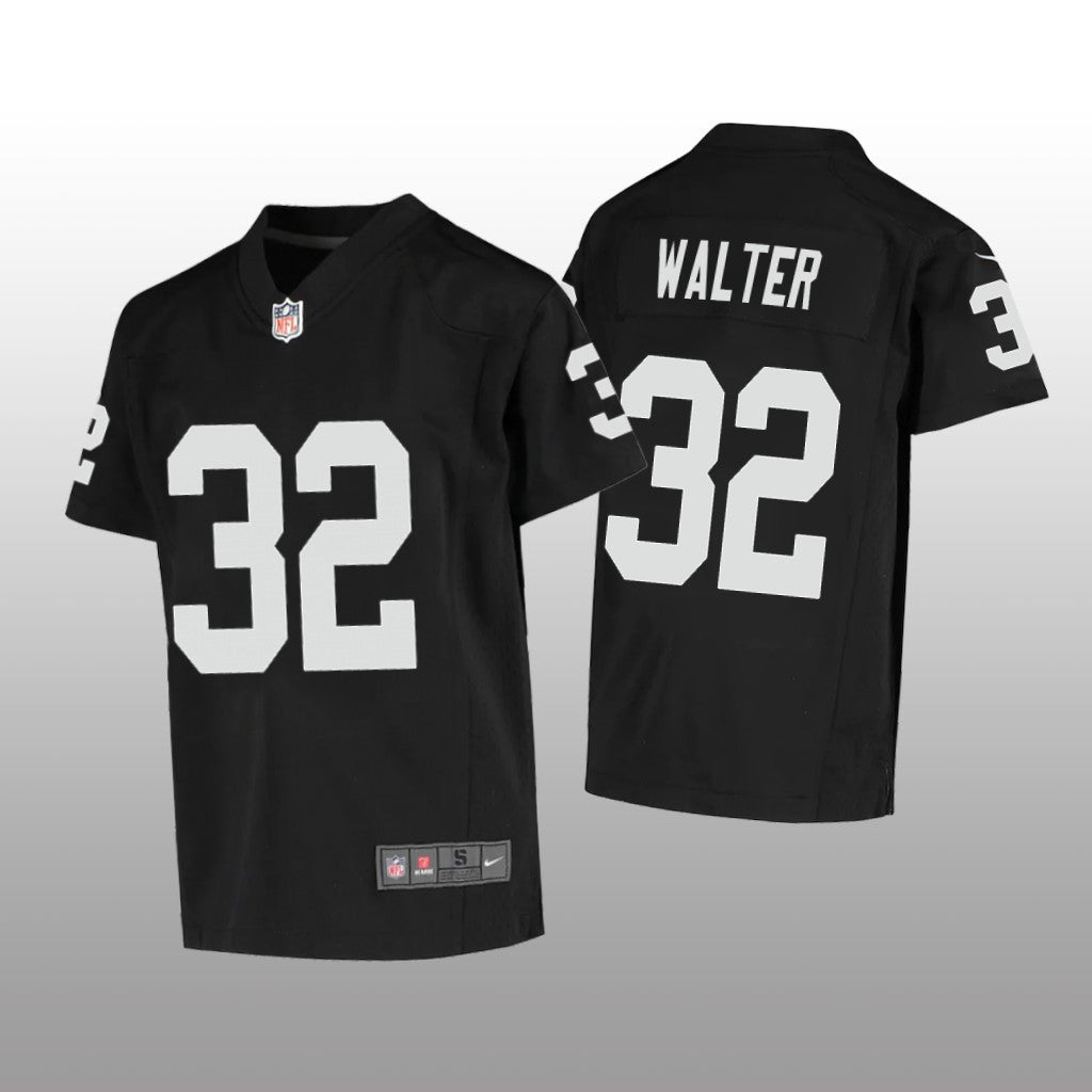 Las Vegas Raiders Austin Walter Black Jersey Game Youth