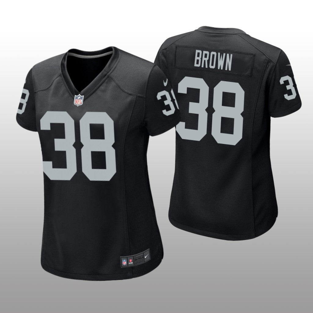 Las Vegas Raiders Brittain Brown Black Jersey Game Women's
