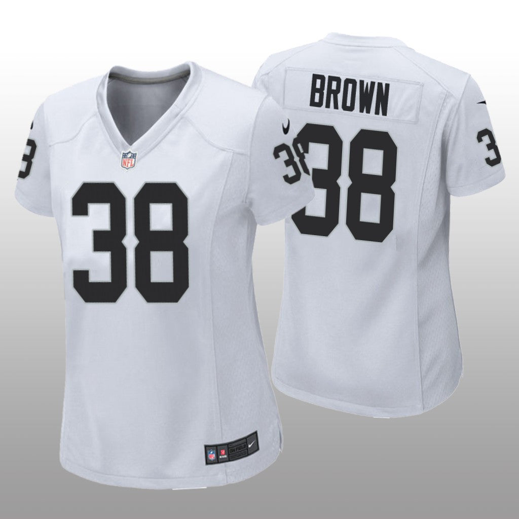 Las Vegas Raiders Brittain Brown White Jersey Game Women's