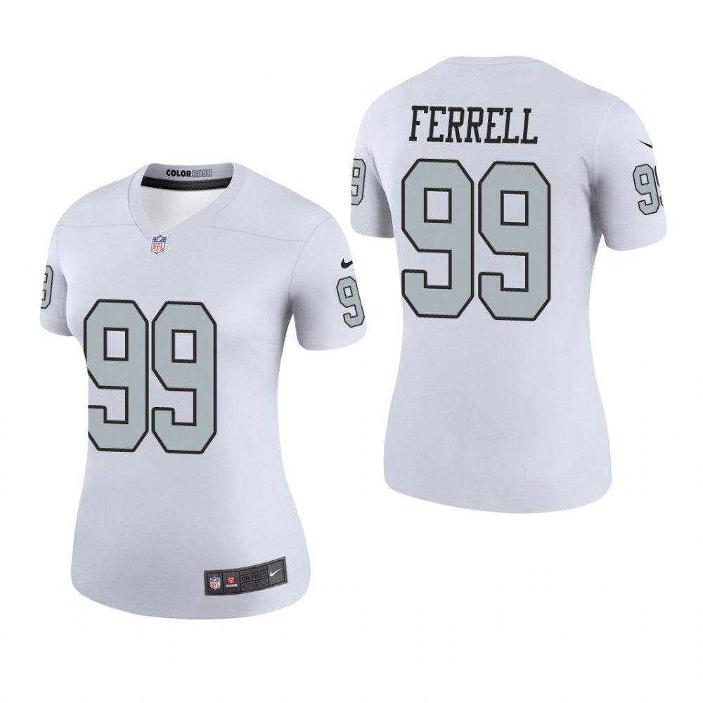 Las Vegas Raiders Clelin Ferrell White Jersey Color Rush Legend Women's