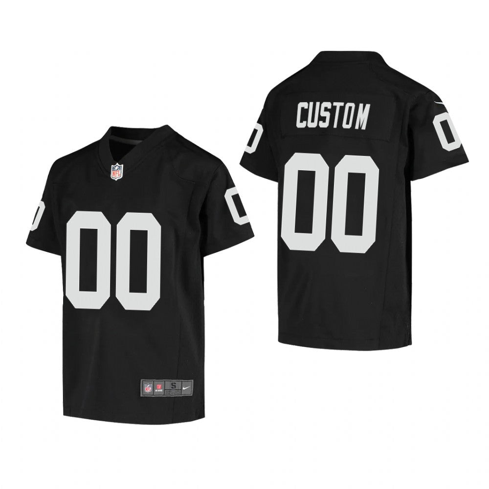 Las Vegas Raiders Custom Black Jersey Game Youth