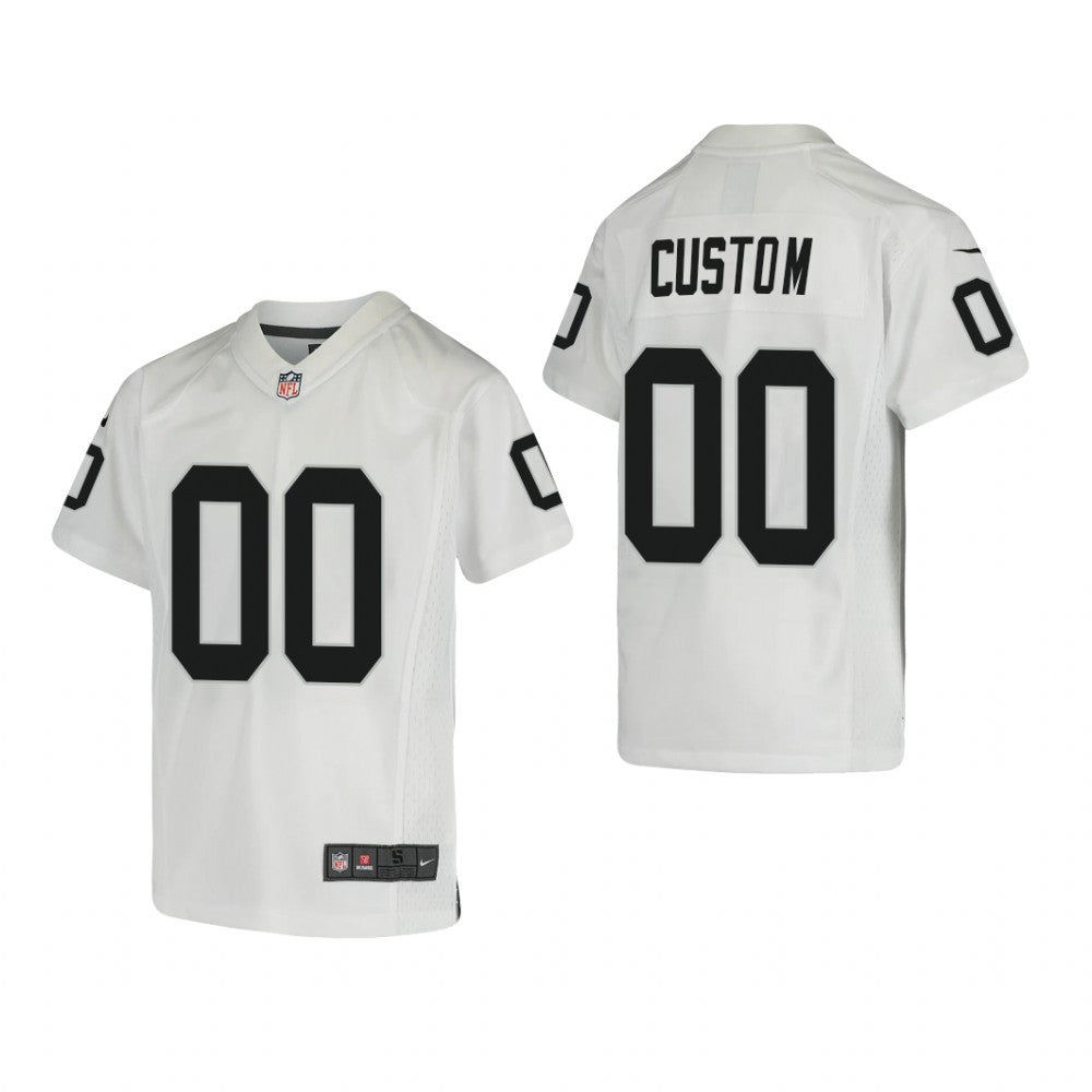 Las Vegas Raiders Custom White Jersey Game Youth