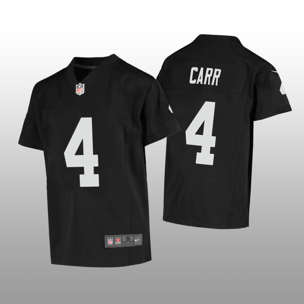 Las Vegas Raiders Derek Carr Black Jersey Game Youth
