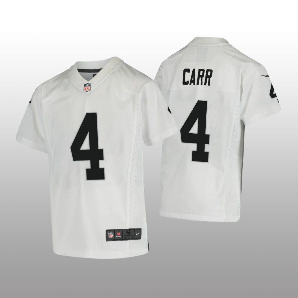 Las Vegas Raiders Derek Carr White Jersey Game Youth