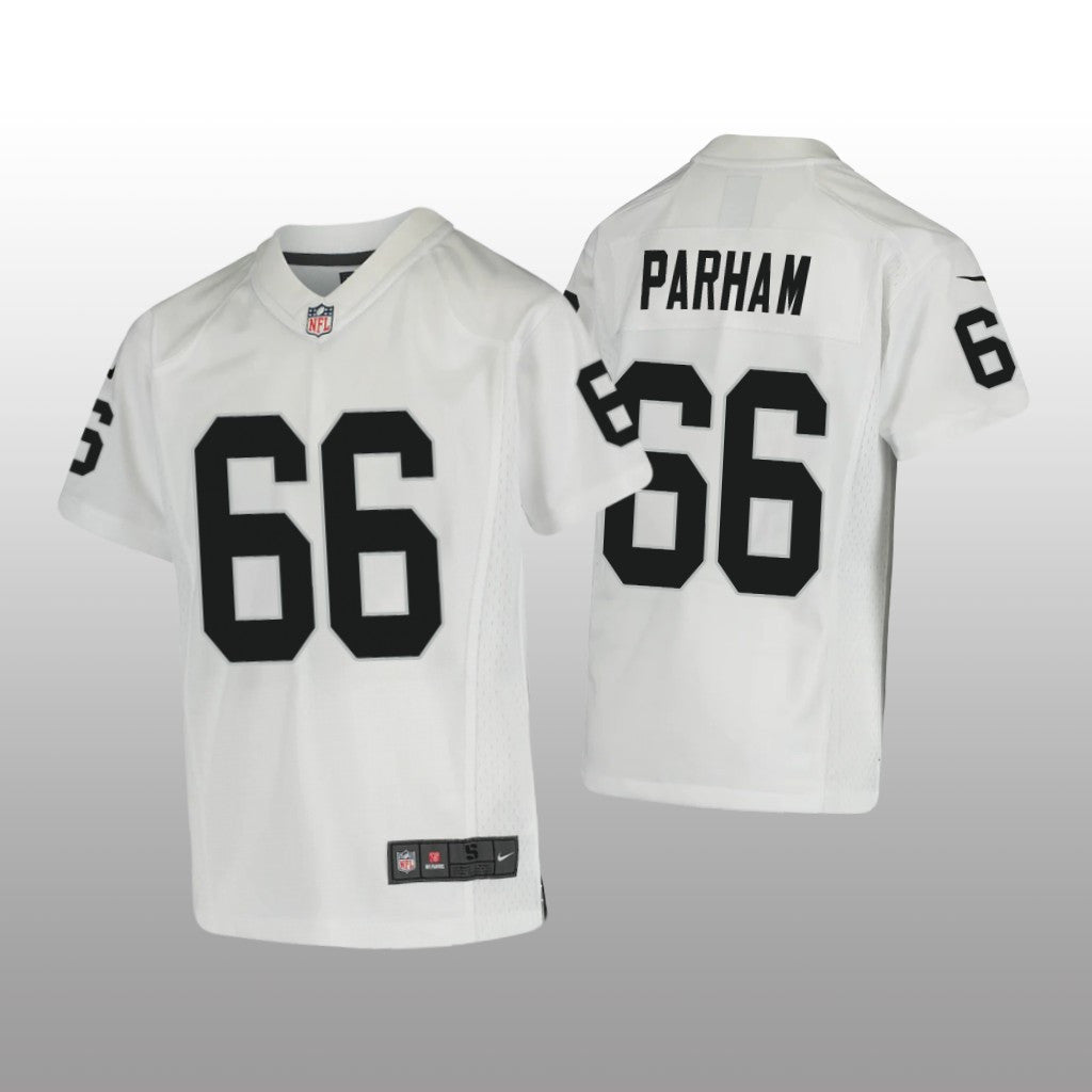 Las Vegas Raiders Dylan Parham White Jersey Game Youth