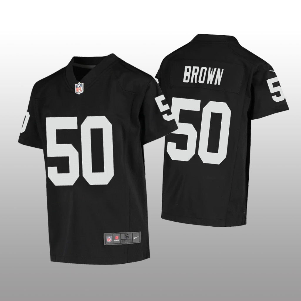 Las Vegas Raiders Jayon Brown Black Jersey Game Youth