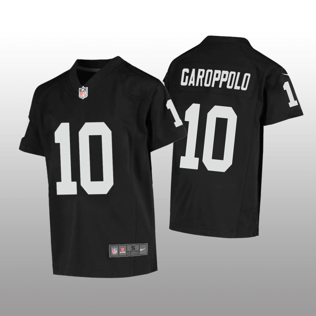 Las Vegas Raiders Jimmy Garoppolo Black Jersey Game Youth